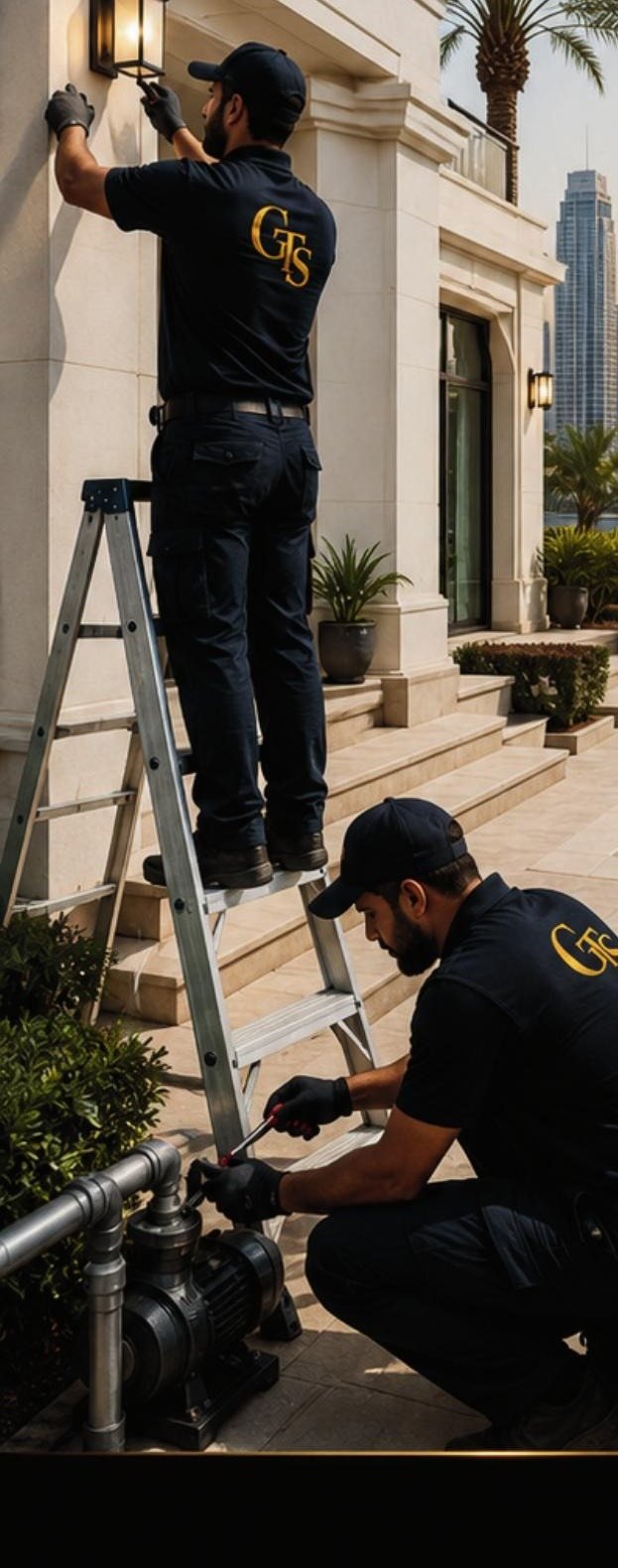 Gadeix technicians carrying out property maintenance at a Dubai residence