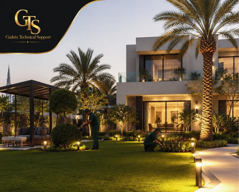 Landscaping services for a Dubai villa garden