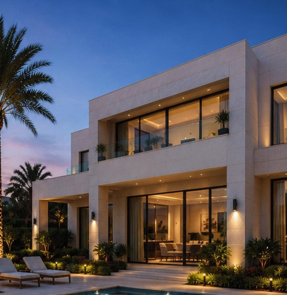 Swimming pool installation at a luxury villa